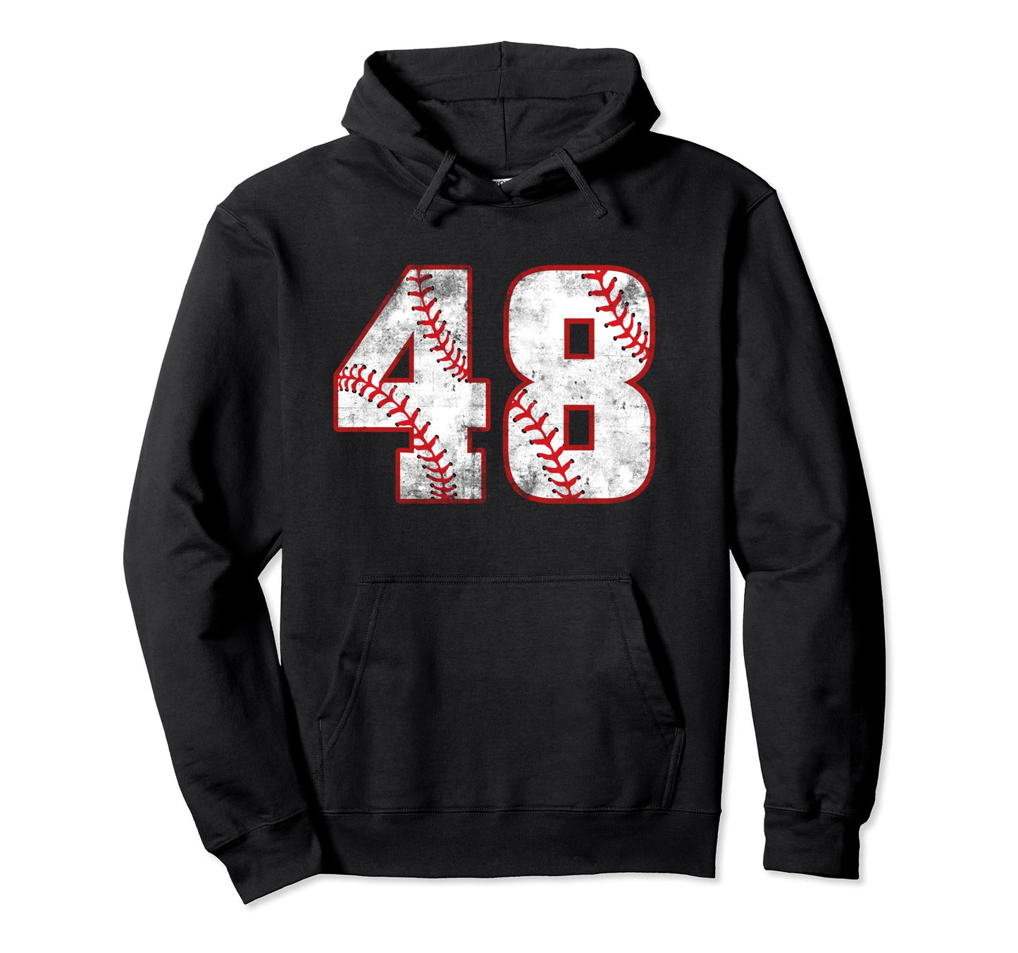 Baseball 48 Jersey Number Hoodie - Casual Everyday Wear for Adults - T-Shirt, Sweatshirt, Hoodie