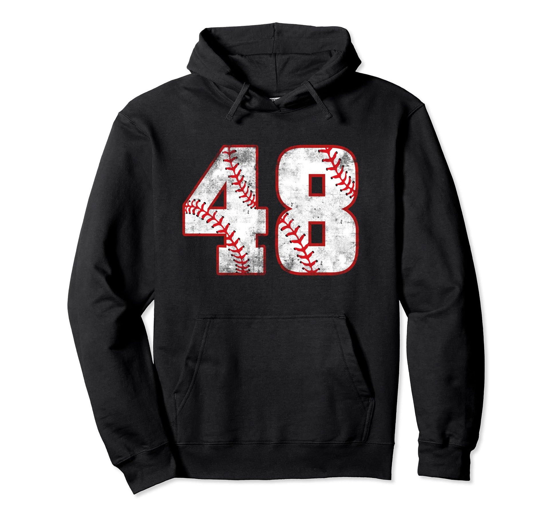 Baseball 48 Jersey Number Hoodie - Casual Everyday Wear for Adults - T-Shirt, Sweatshirt, Hoodie