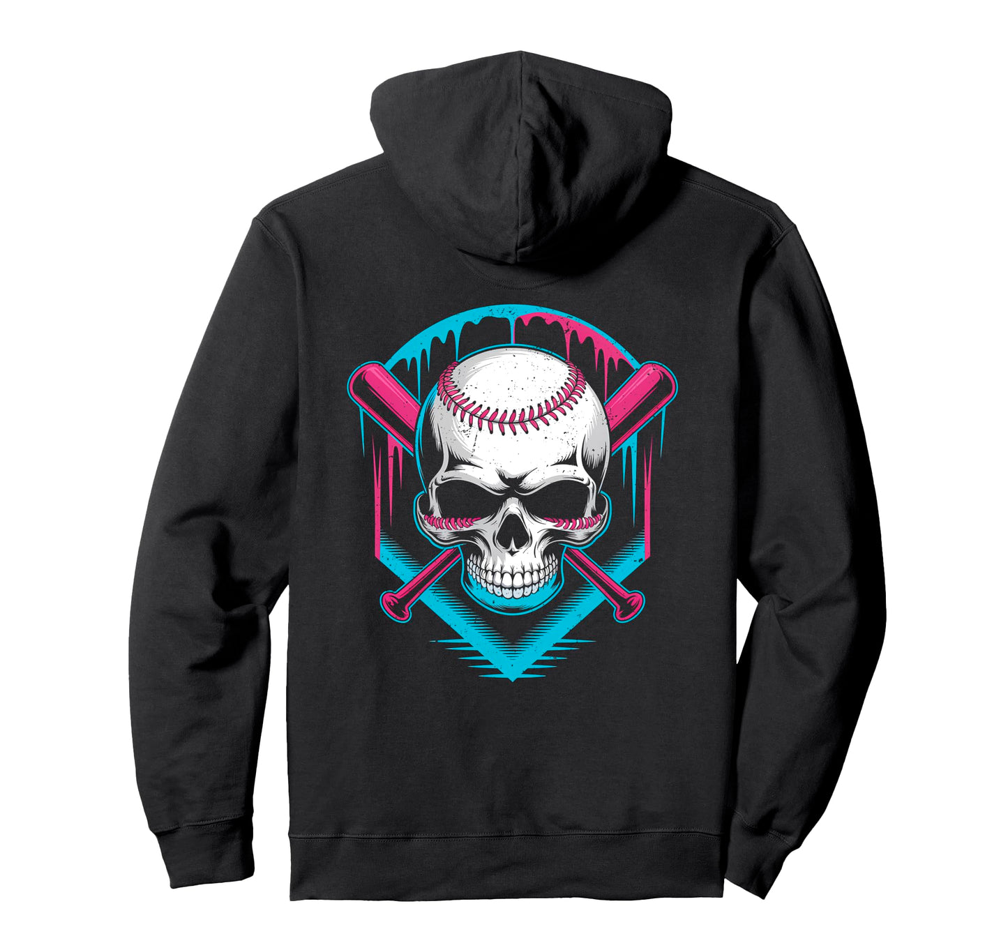 Respect Drip Baseball Skull Crossed Hoodie - Novelty Apparel for Adults - T-Shirt, Sweatshirt, Hoodie