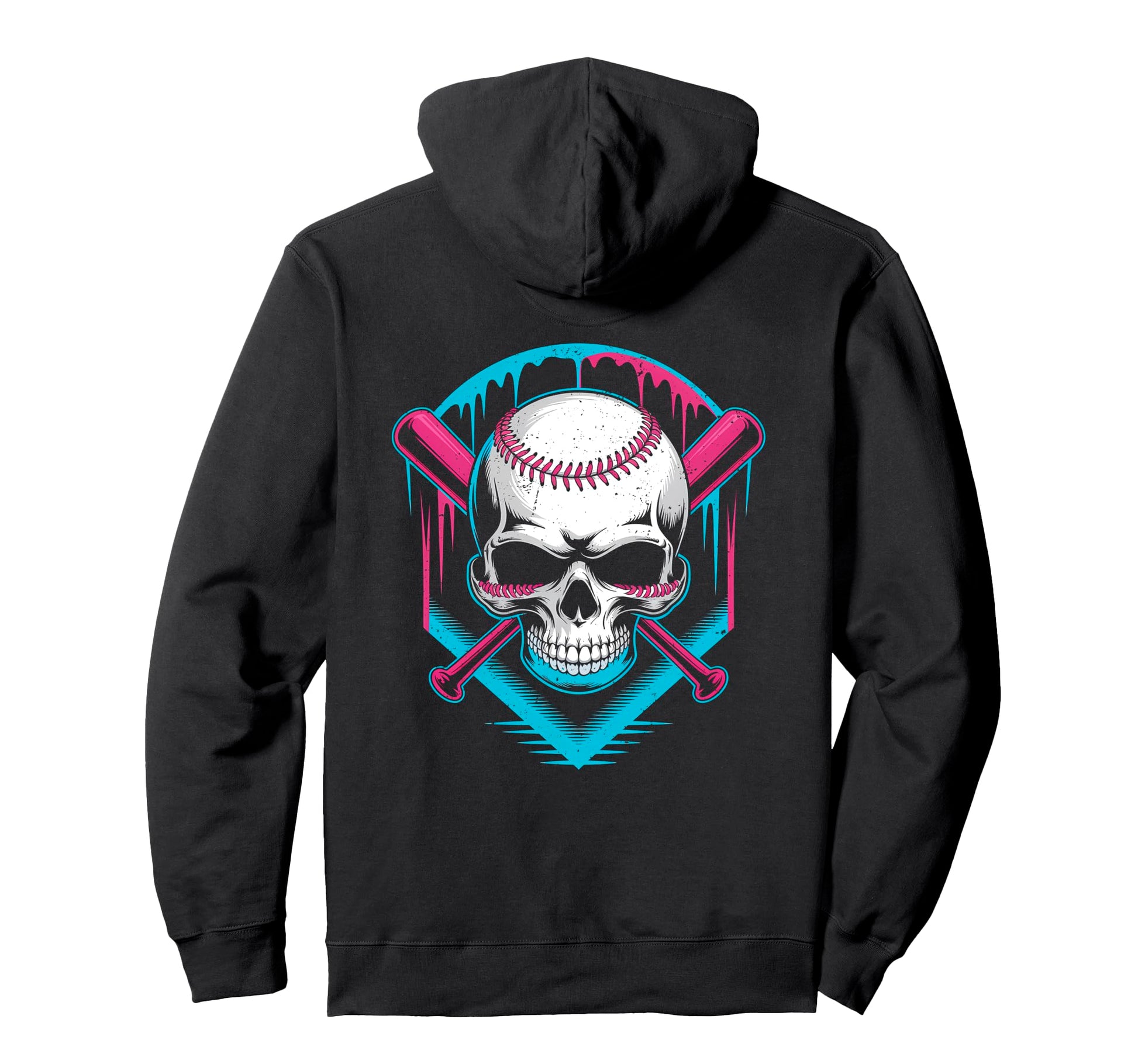 Respect Drip Baseball Skull Crossed Hoodie - Novelty Apparel for Adults - T-Shirt, Sweatshirt, Hoodie