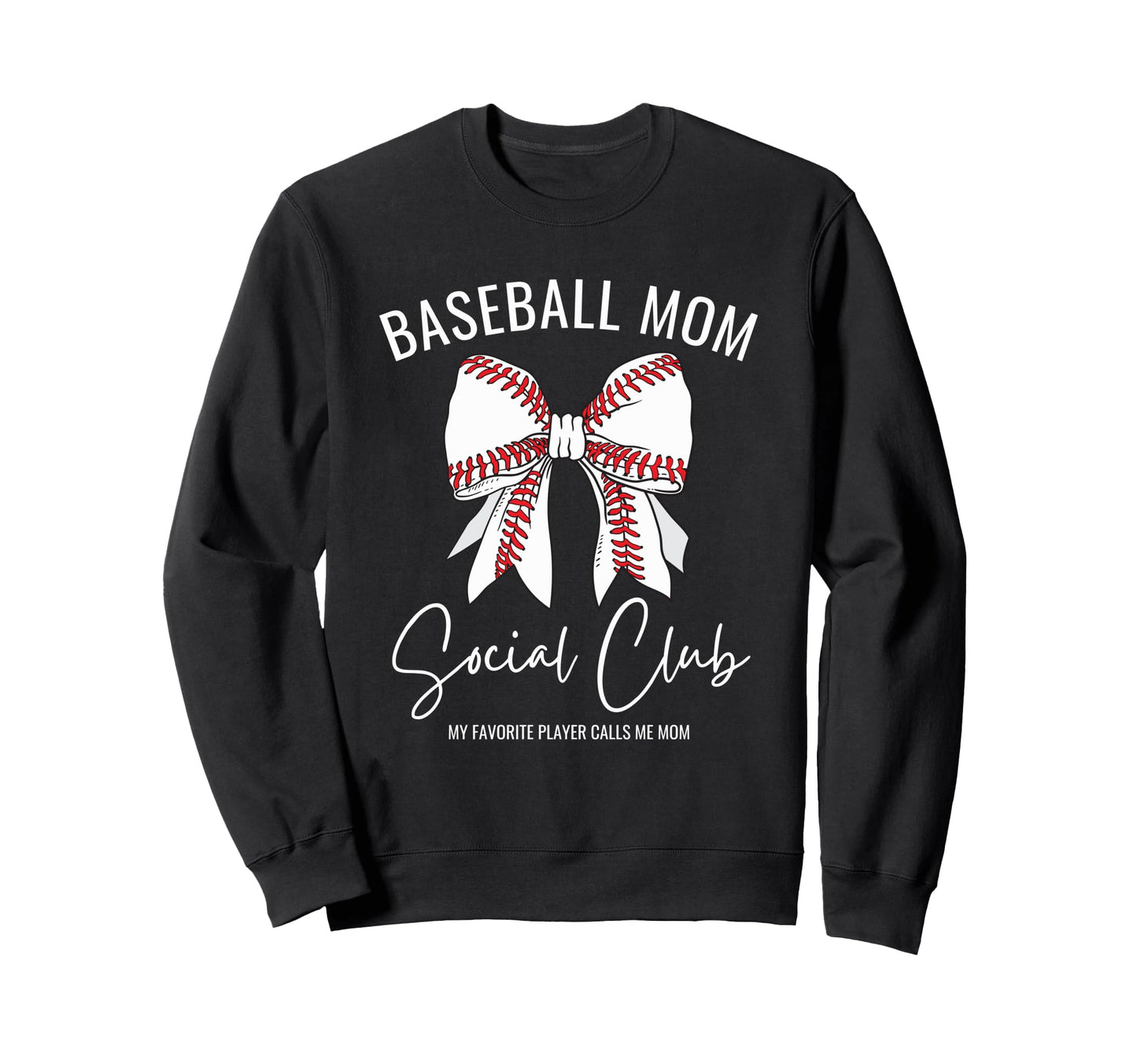 Baseball Mom Social Club Game Day Funny Sweatshirt - Trendy Graphic Unisex - T-Shirt, Sweatshirt, Hoodie
