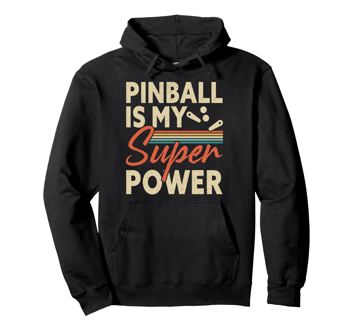 Pinball Is My Super Power Stripes Hoodie - Streetwear Style for Adults - T-Shirt, Sweatshirt, Hoodie
