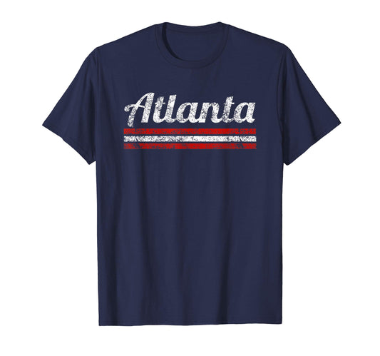 Atlanta Georgia Weathered Stripe T-Shirt - Graphic Print Men Women - T-Shirt, Sweatshirt, Hoodie
