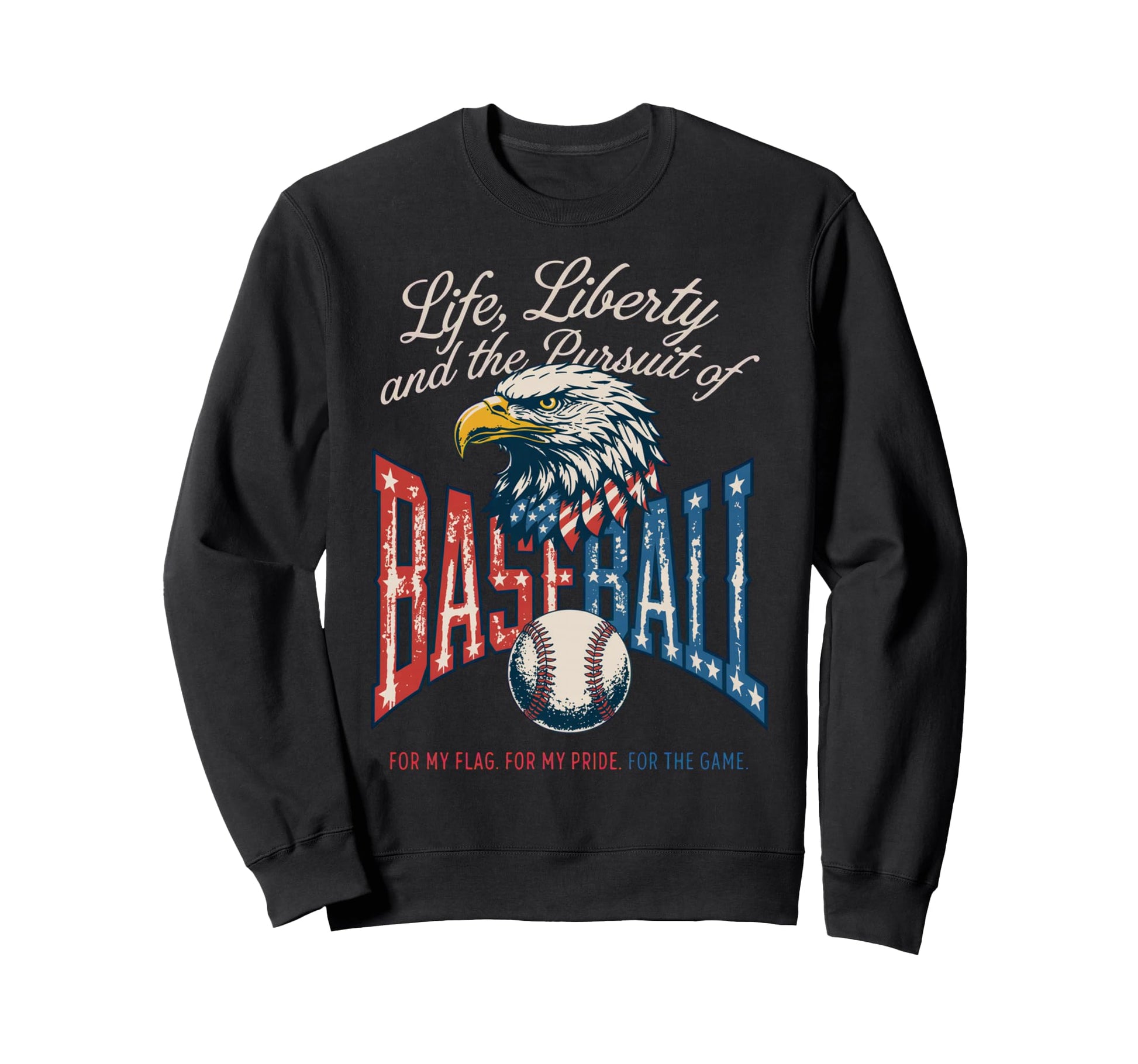 Patriotic Usa Baseball Sweatshirt - Aesthetic Graphic for Adults - T-Shirt, Sweatshirt, Hoodie