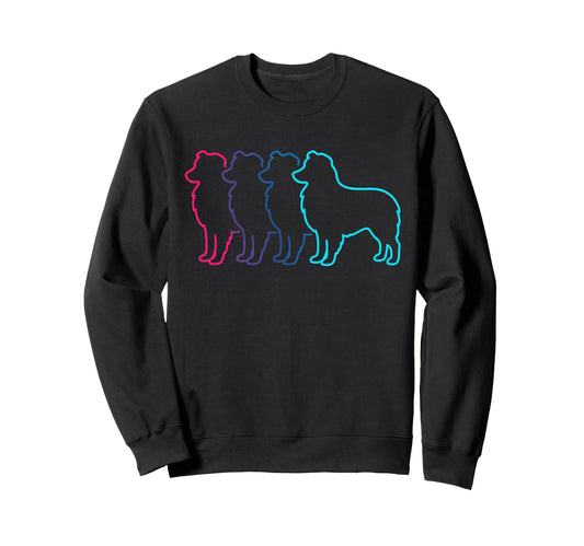 Australian Shepherd Silhouette Sweatshirt - Unique Graphic Men Women - T-Shirt, Sweatshirt, Hoodie