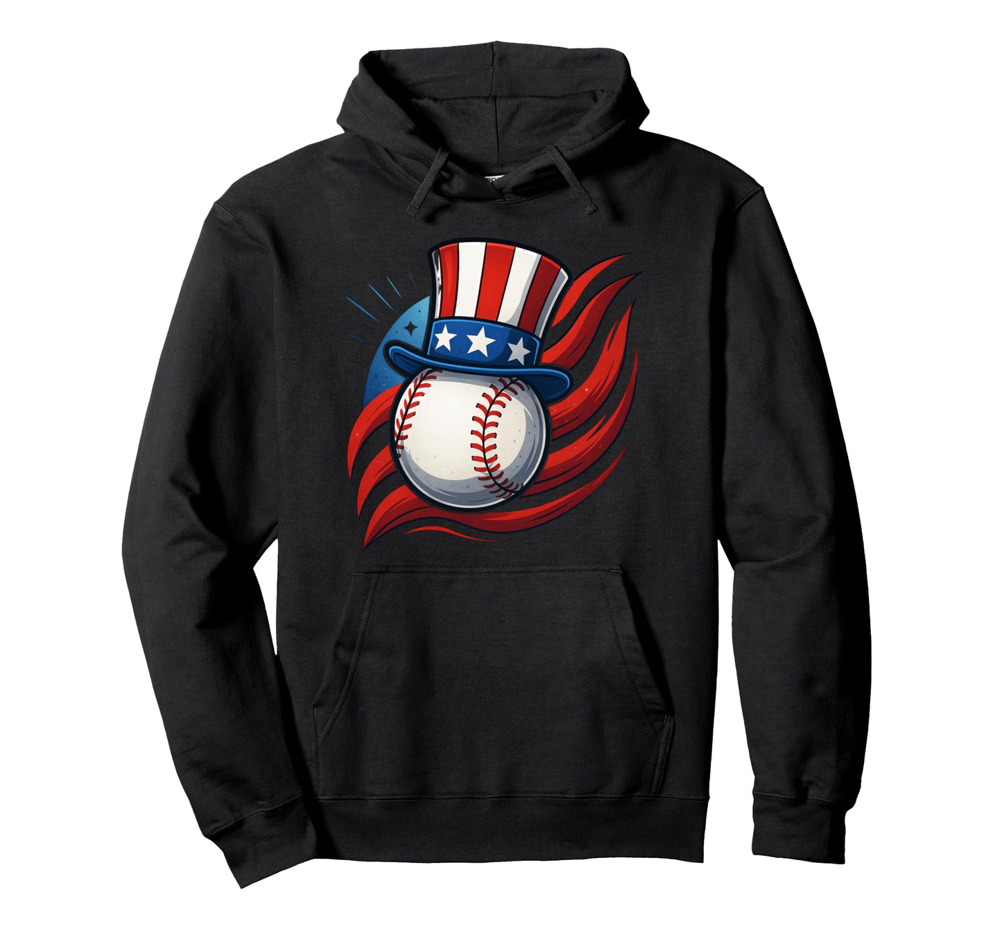 Patriotic Baseball Power Artwork Hoodie - Graphic Print Unisex - T-Shirt, Sweatshirt, Hoodie