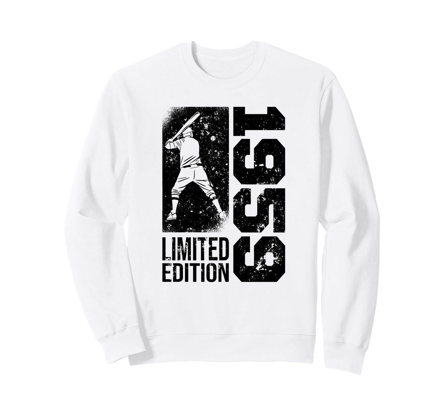 Baseball Player Born 1959 Sweatshirt - Minimalist Print for Adults - T-Shirt, Sweatshirt, Hoodie