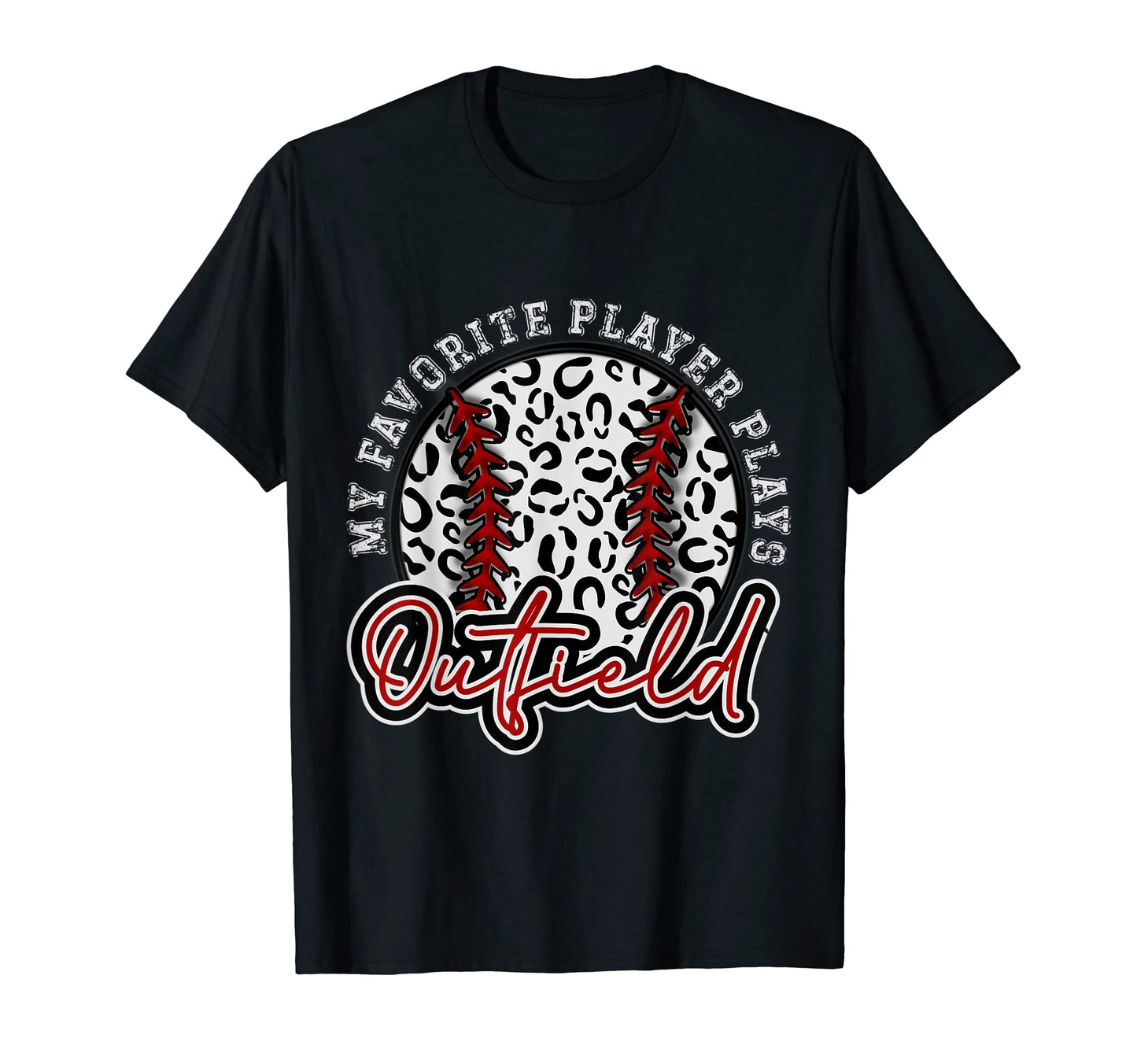 Leopard Cheetah Baseball Outfield T-Shirt - Custom Art Print Men Women - T-Shirt, Sweatshirt, Hoodie