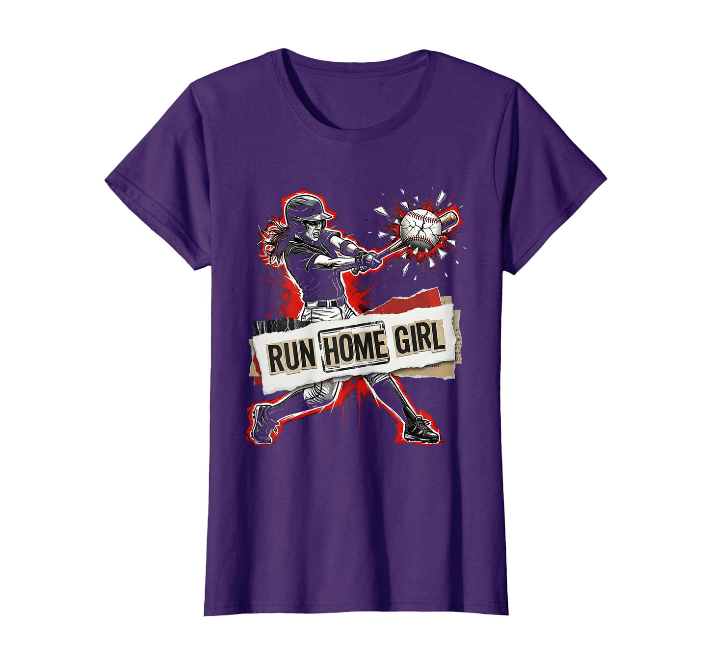 Run Home Softball T-Shirt - Aesthetic Graphic Unisex - T-Shirt, Sweatshirt, Hoodie