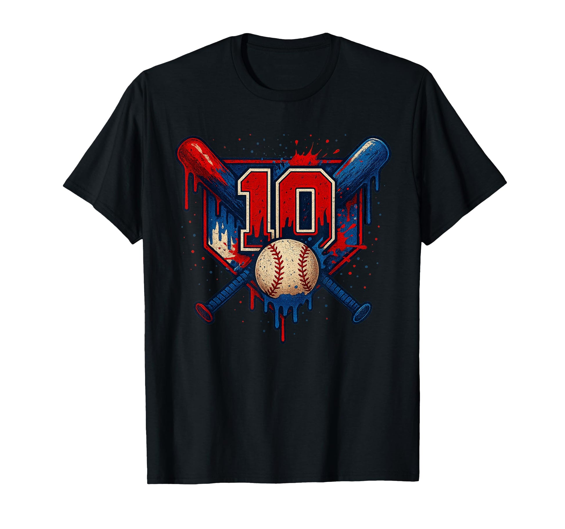 Baseball 10 Year Old Splash Drip 10Th T-Shirt - Aesthetic Graphic Unisex - T-Shirt, Sweatshirt, Hoodie