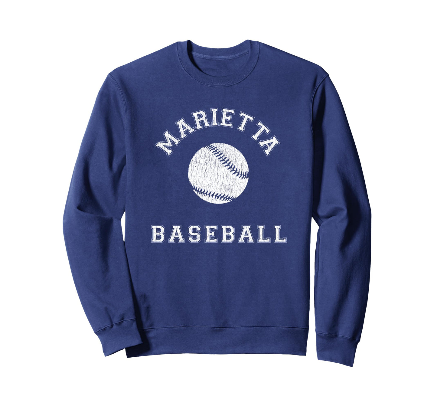 Marietta Baseball Distressed Sweatshirt - Novelty Apparel Men Women - T-Shirt, Sweatshirt, Hoodie