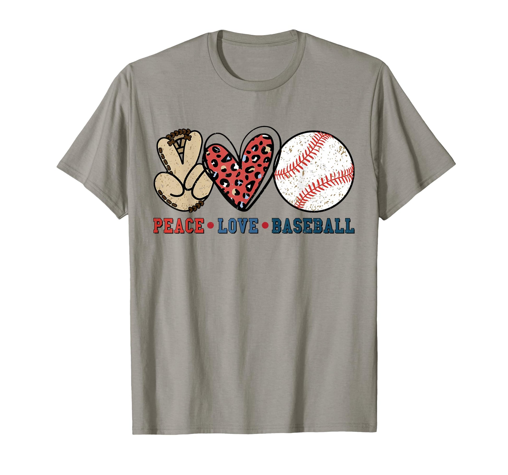 Baseball Peace Love Baseball T-Shirt - Aesthetic Graphic for Adults - T-Shirt, Sweatshirt, Hoodie