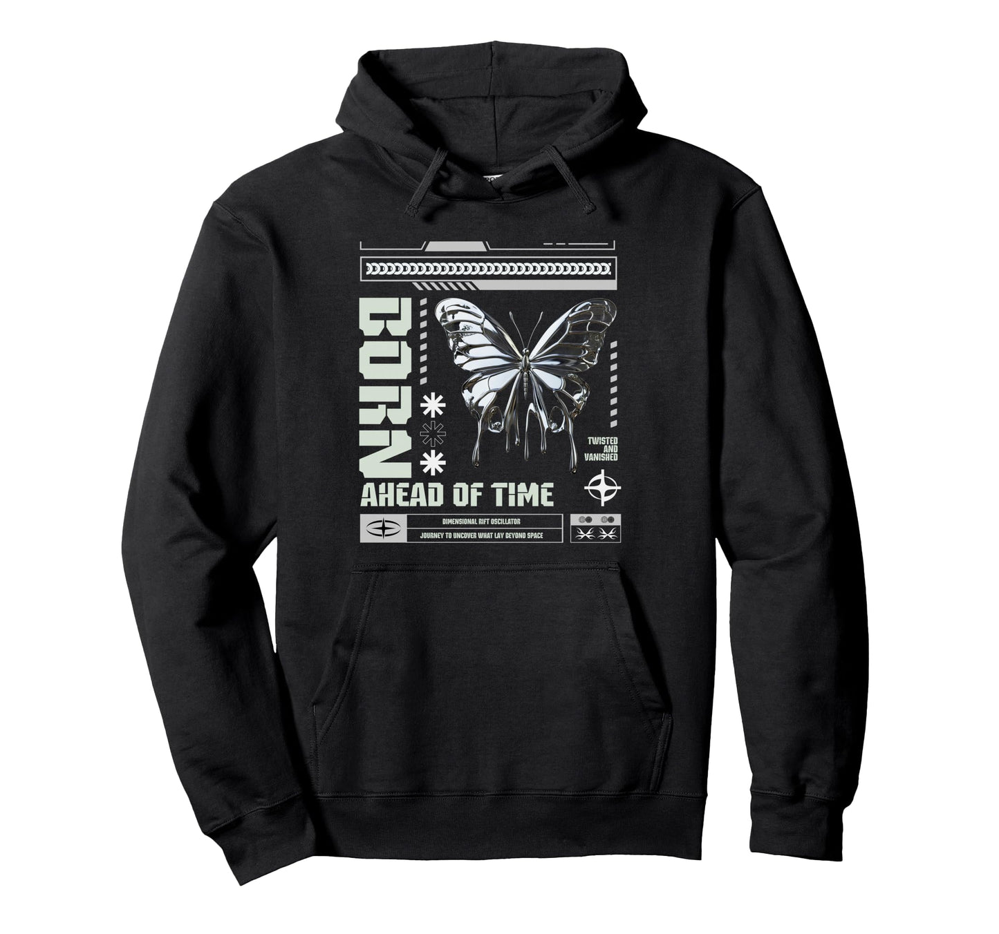 Y2K Butterfly Bold Urban Graffiti Hoodie - Custom Art Print Unisex - T-Shirt, Sweatshirt, Hoodie