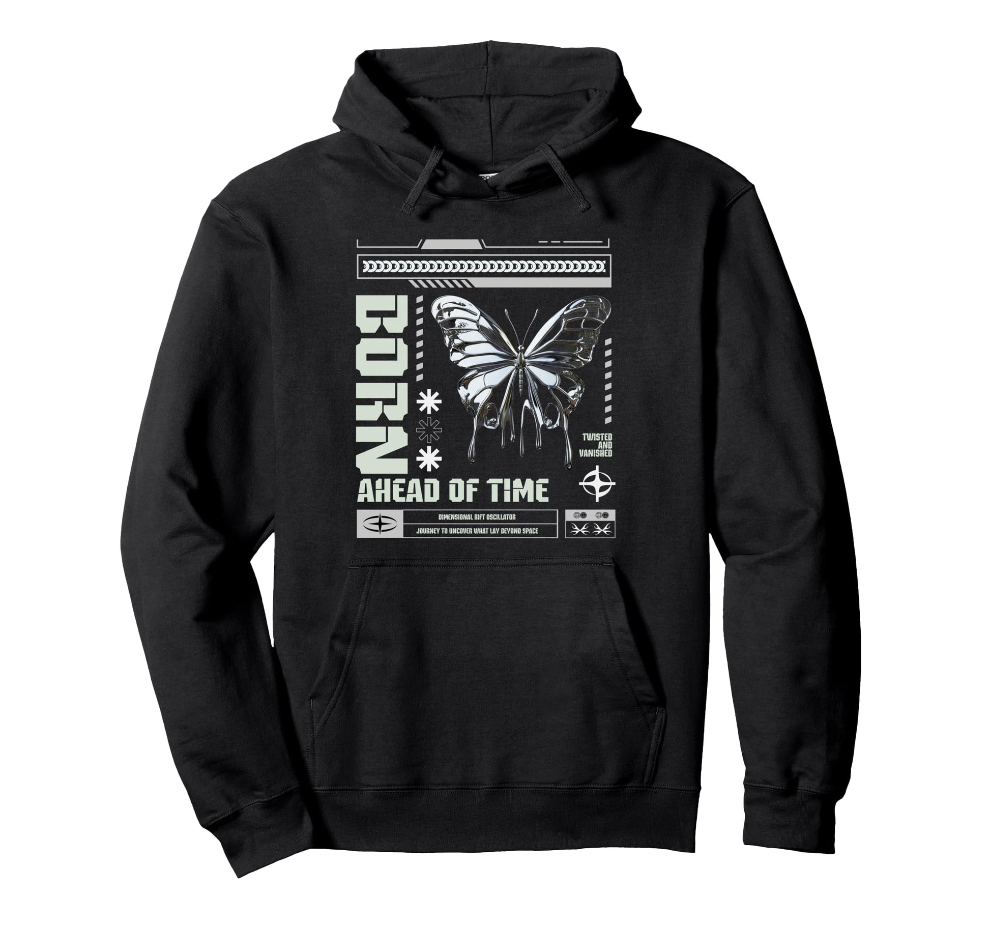 Y2K Butterfly Bold Urban Graffiti Hoodie - Custom Art Print Unisex - T-Shirt, Sweatshirt, Hoodie