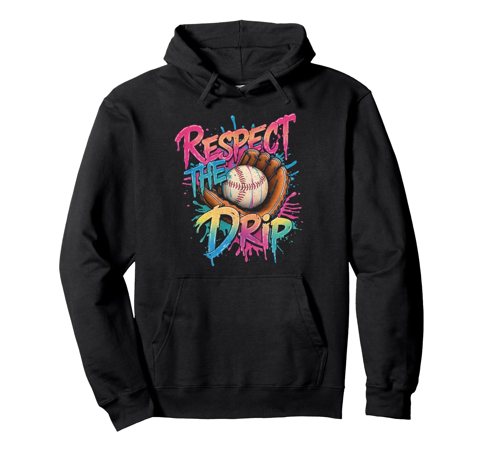 Baseball Respect Drip Ice Cream Hoodie - Casual Everyday Wear Men Women - T-Shirt, Sweatshirt, Hoodie