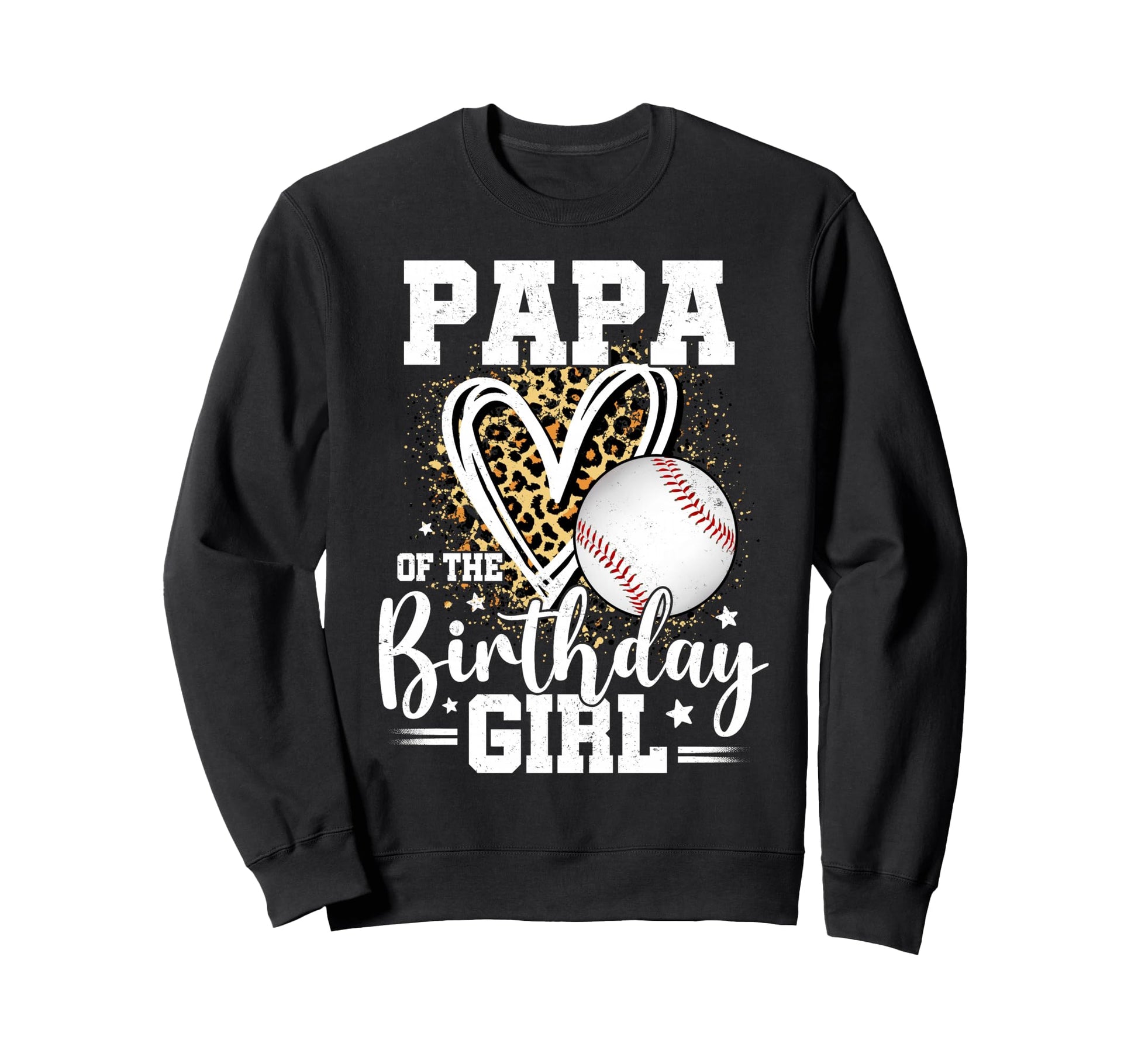 Papa Birthday Baseball Papa Leopard Sweatshirt - Graphic Print for Adults - T-Shirt, Sweatshirt, Hoodie