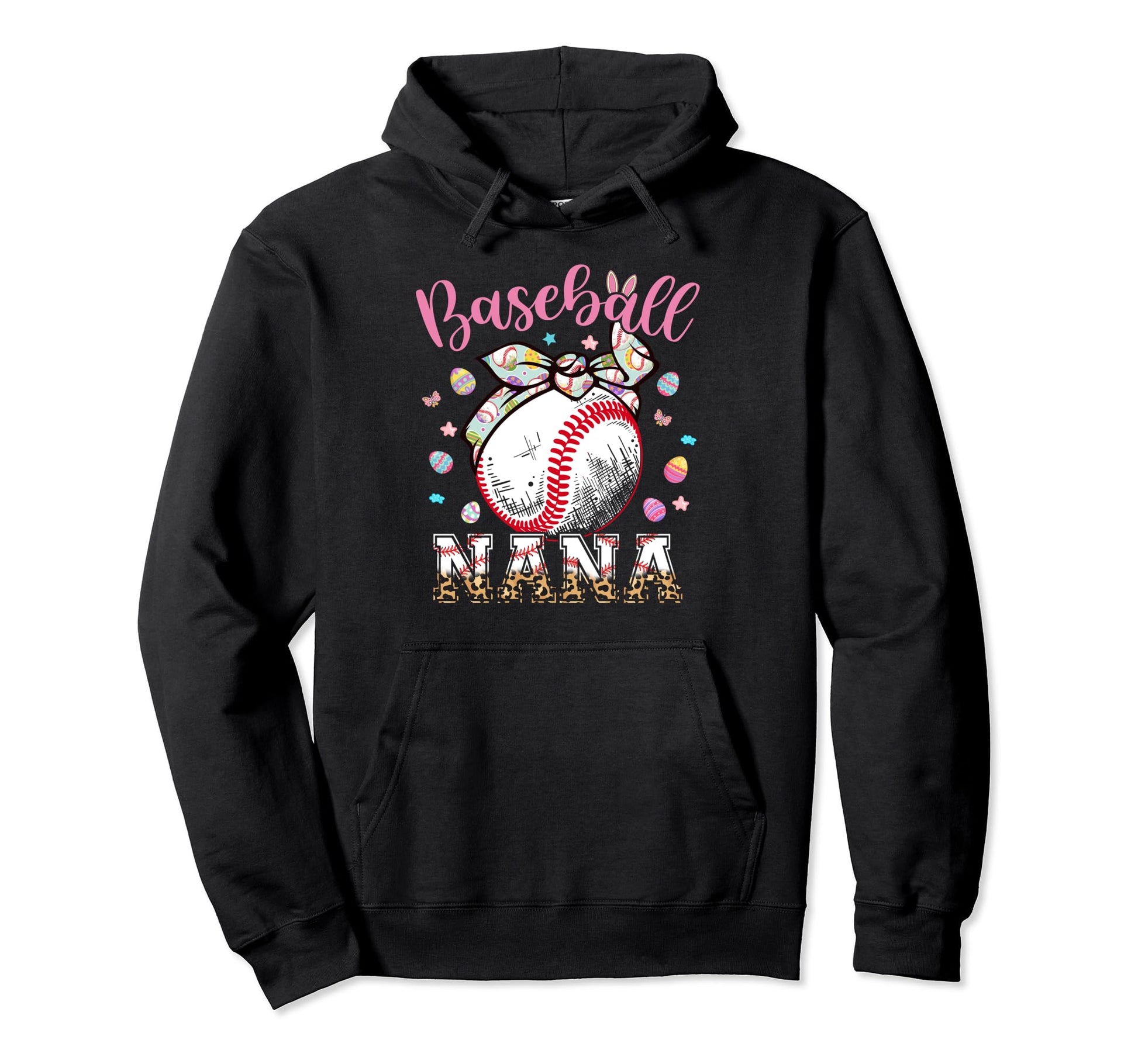 Baseball Nana Headband Leopard Hoodie - Streetwear Style Men Women - T-Shirt, Sweatshirt, Hoodie