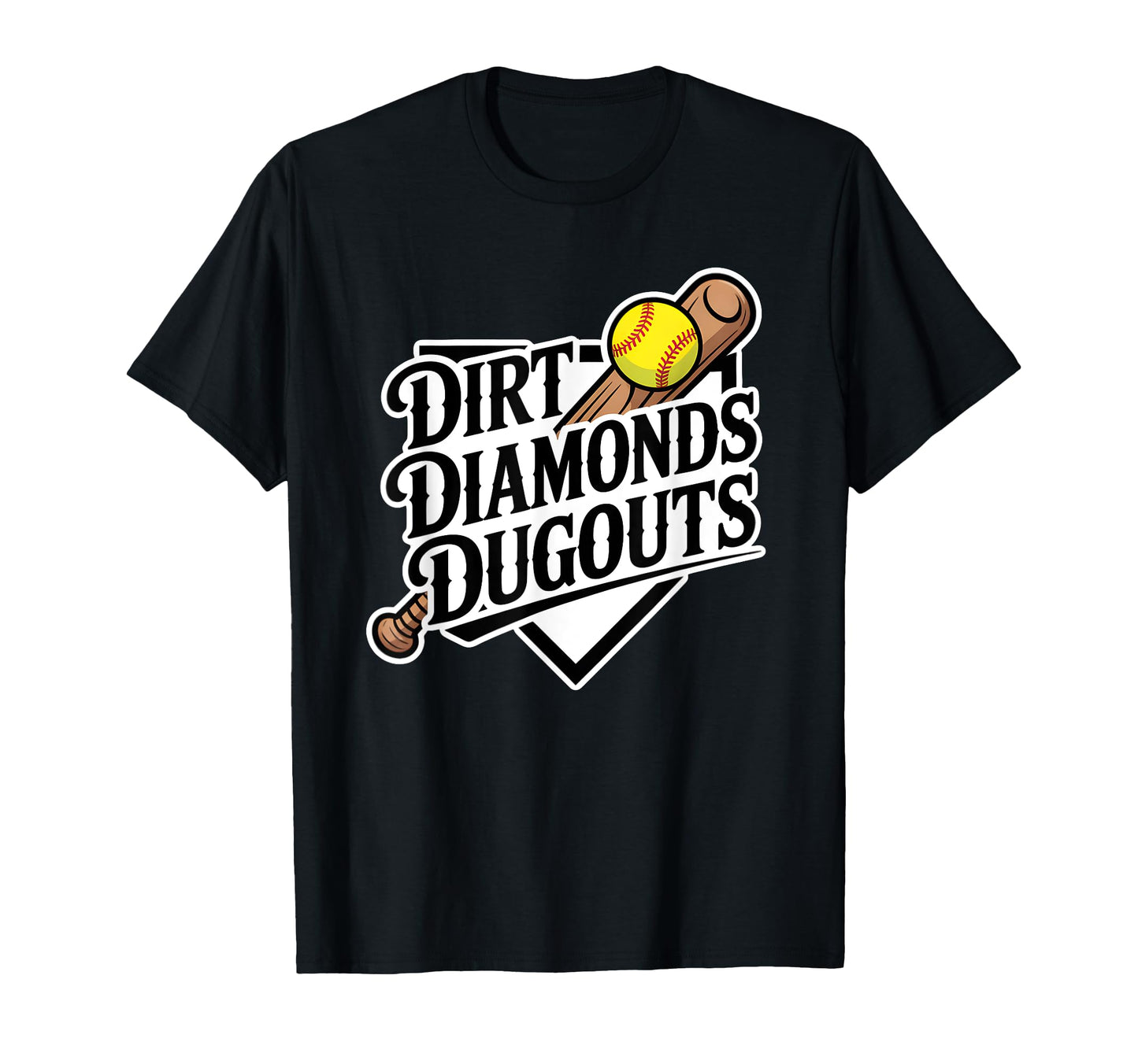Dirt Diamonds Dugouts Womens Softball T-Shirt - Trendy Graphic Men Women - T-Shirt, Sweatshirt, Hoodie