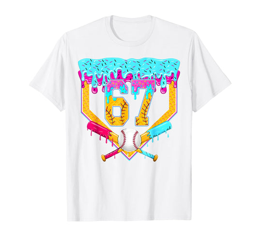 Baseball Drip 67 Six Seven Number 67 T-Shirt - Fun Novelty Design Unisex - T-Shirt, Sweatshirt, Hoodie