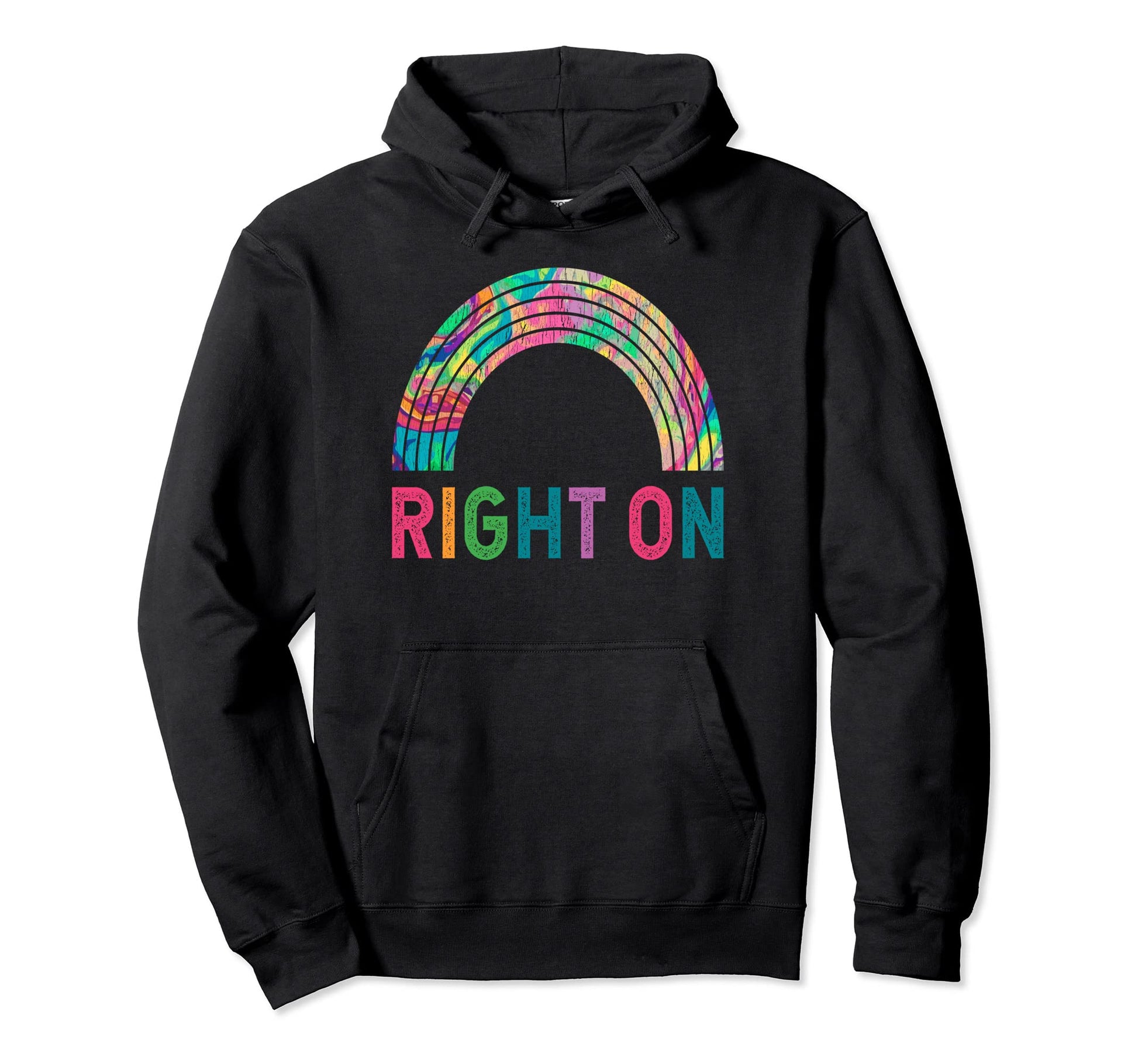 Right Boho Rainbow Psychedelic 60S Hoodie - Aesthetic Graphic Men Women - T-Shirt, Sweatshirt, Hoodie