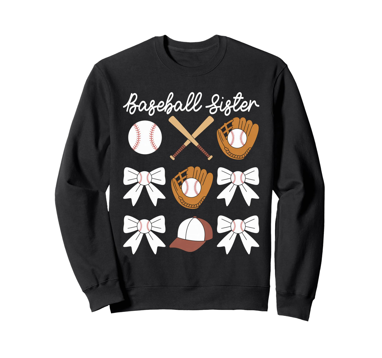 Baseball Sister Coquette Bow Biggest Sweatshirt - Custom Art Print Unisex - T-Shirt, Sweatshirt, Hoodie
