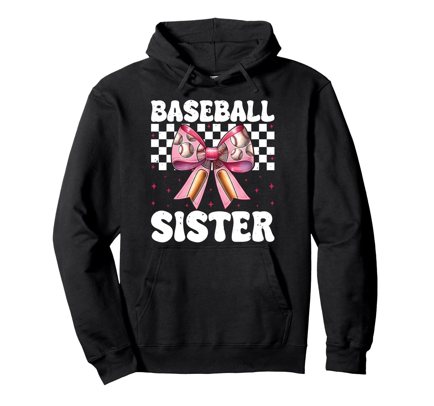 Baseball Sister Baseball Coquette Bow Hoodie - Streetwear Style Unisex - T-Shirt, Sweatshirt, Hoodie