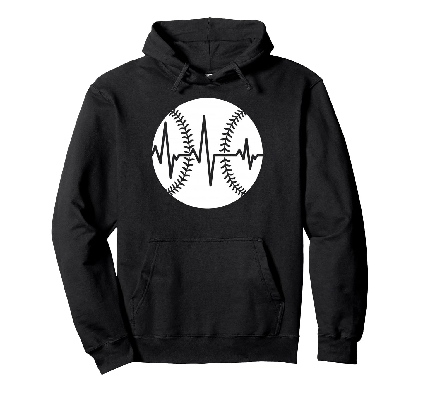 Distressed Baseball Heartbeat Frequency Hoodie - Novelty Apparel Men Women - T-Shirt, Sweatshirt, Hoodie