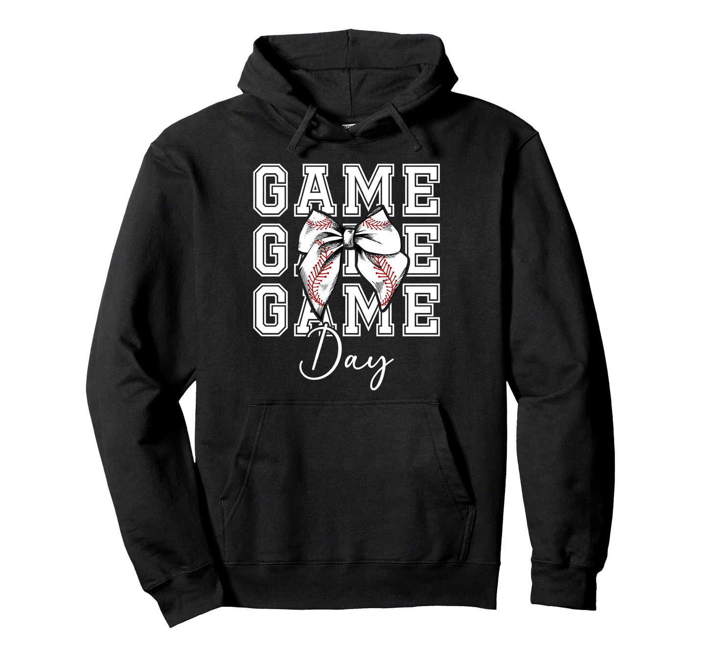 Game Day Baseball Coquette Baseball Hoodie - Streetwear Style for Adults - T-Shirt, Sweatshirt, Hoodie