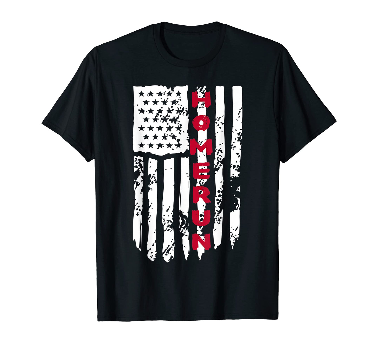 Homerun American Flag Baseball T-Shirt - Aesthetic Graphic for Adults - T-Shirt, Sweatshirt, Hoodie