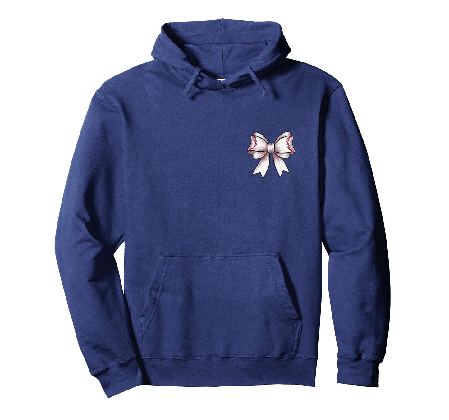 Baseball Bow Game Day Coquette Front Hoodie - Aesthetic Graphic Men Women - T-Shirt, Sweatshirt, Hoodie