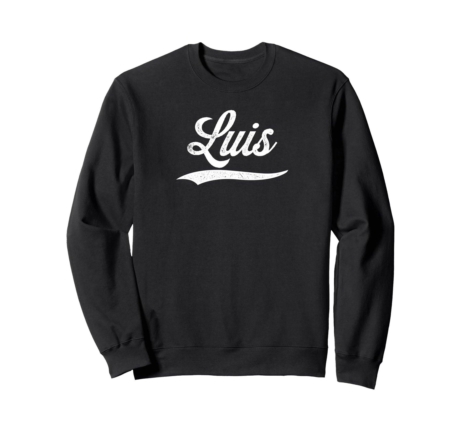 Distressed Script Carlos Luis Sweatshirt - Trendy Graphic for Adults - T-Shirt, Sweatshirt, Hoodie