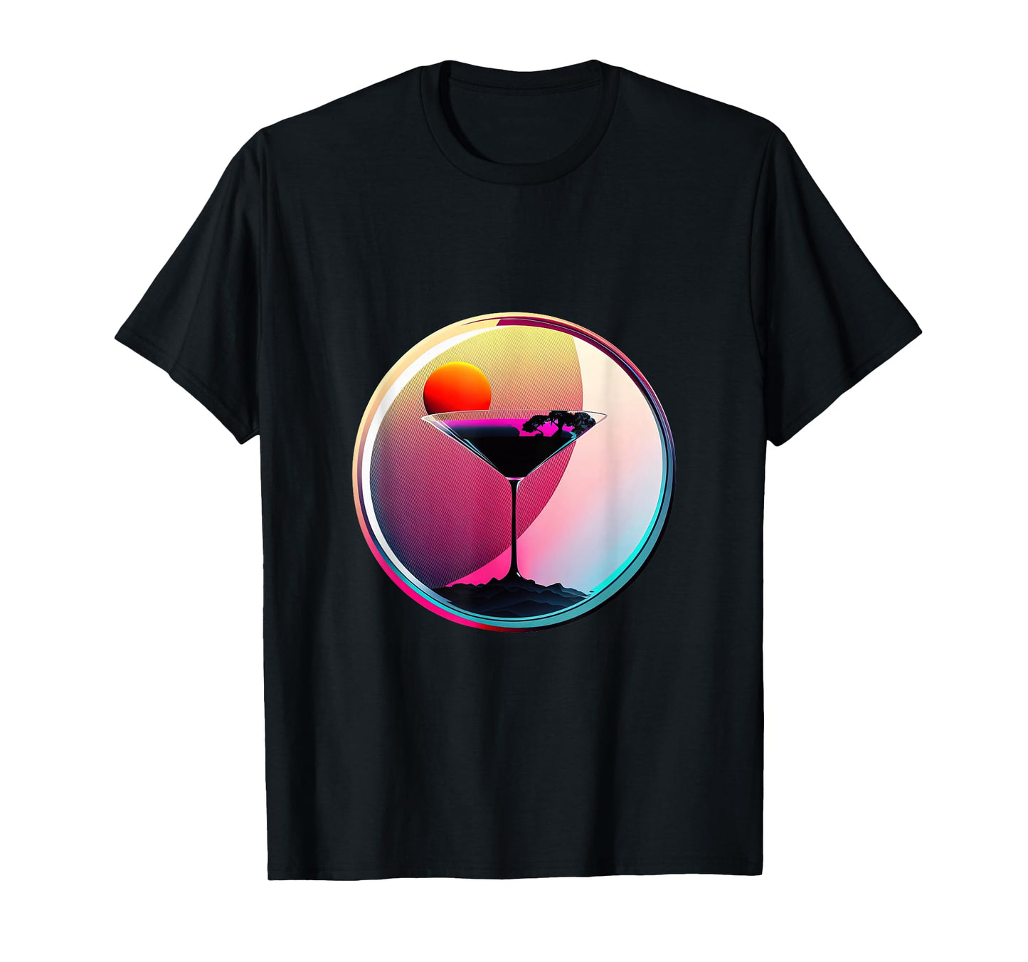 Martini Synthwave 80S Retrowave T-Shirt - Fun Novelty Design Men Women - T-Shirt, Sweatshirt, Hoodie