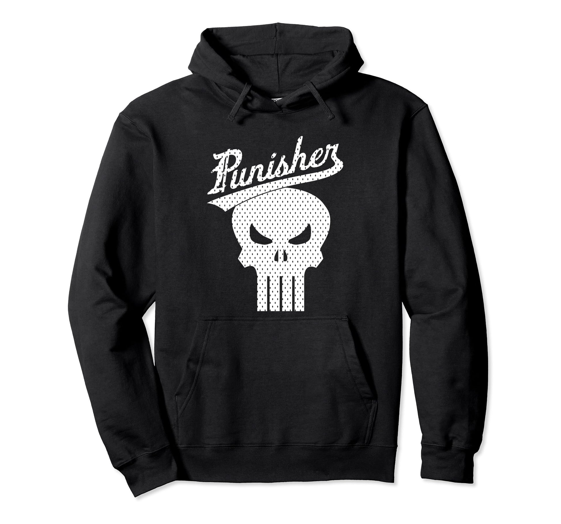Marvel Punisher Baseball Mesh Skull Hoodie - Graphic Print for Adults - T-Shirt, Sweatshirt, Hoodie