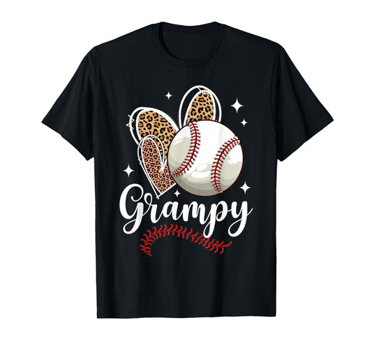 Baseball Grampy Funny Leopard Heart T-Shirt - Graphic Print Unisex - T-Shirt, Sweatshirt, Hoodie