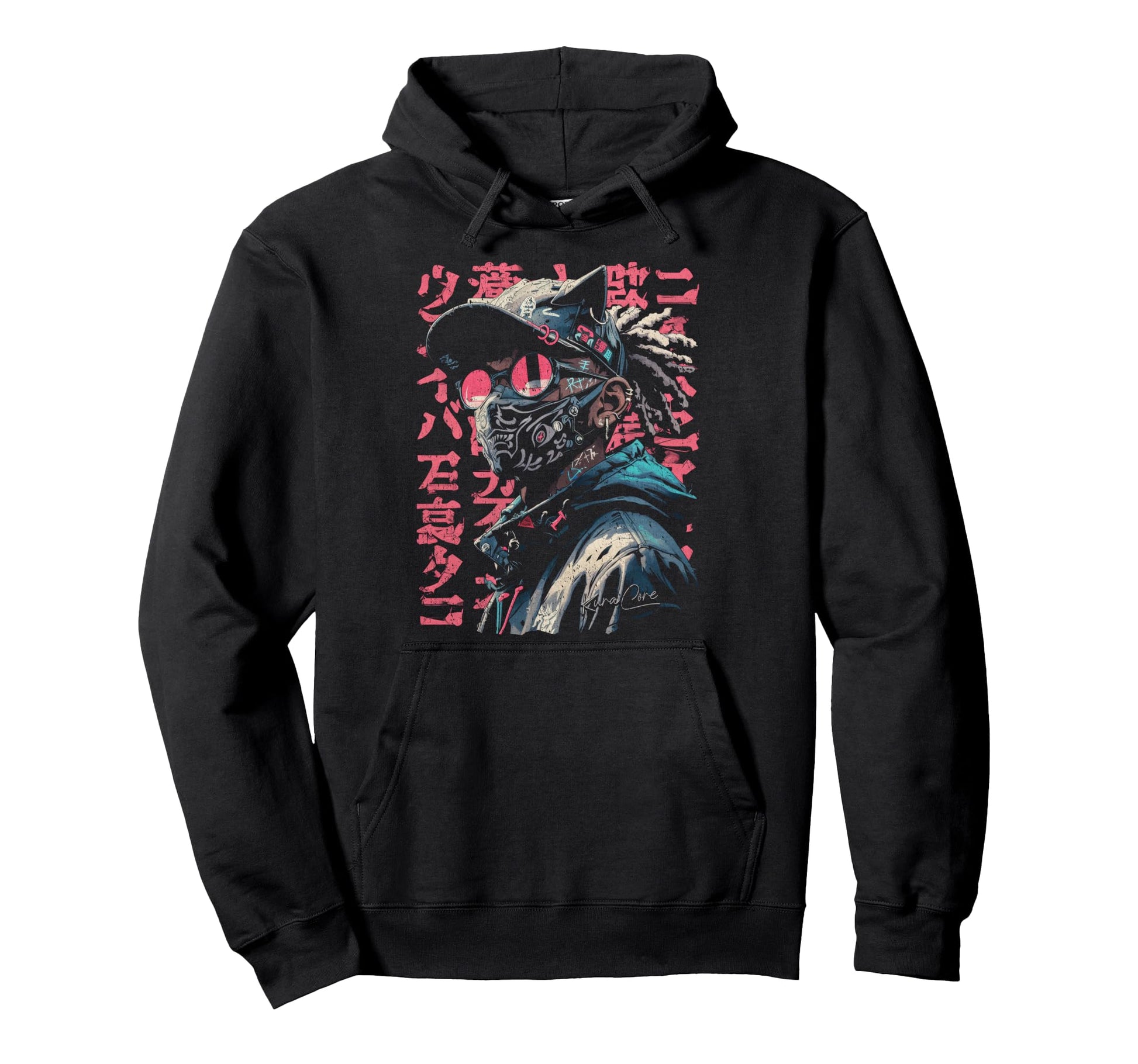 Japanese Streetwear Afro Cyberpunk Y2K Hoodie - Custom Art Print Men Women - T-Shirt, Sweatshirt, Hoodie