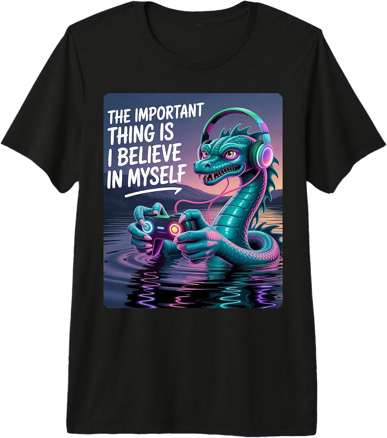 Believe in Yourself Nessie Gaming - Adult & Kids T-Shirts, Sweatshirts & Hoodies apparel design preview 1