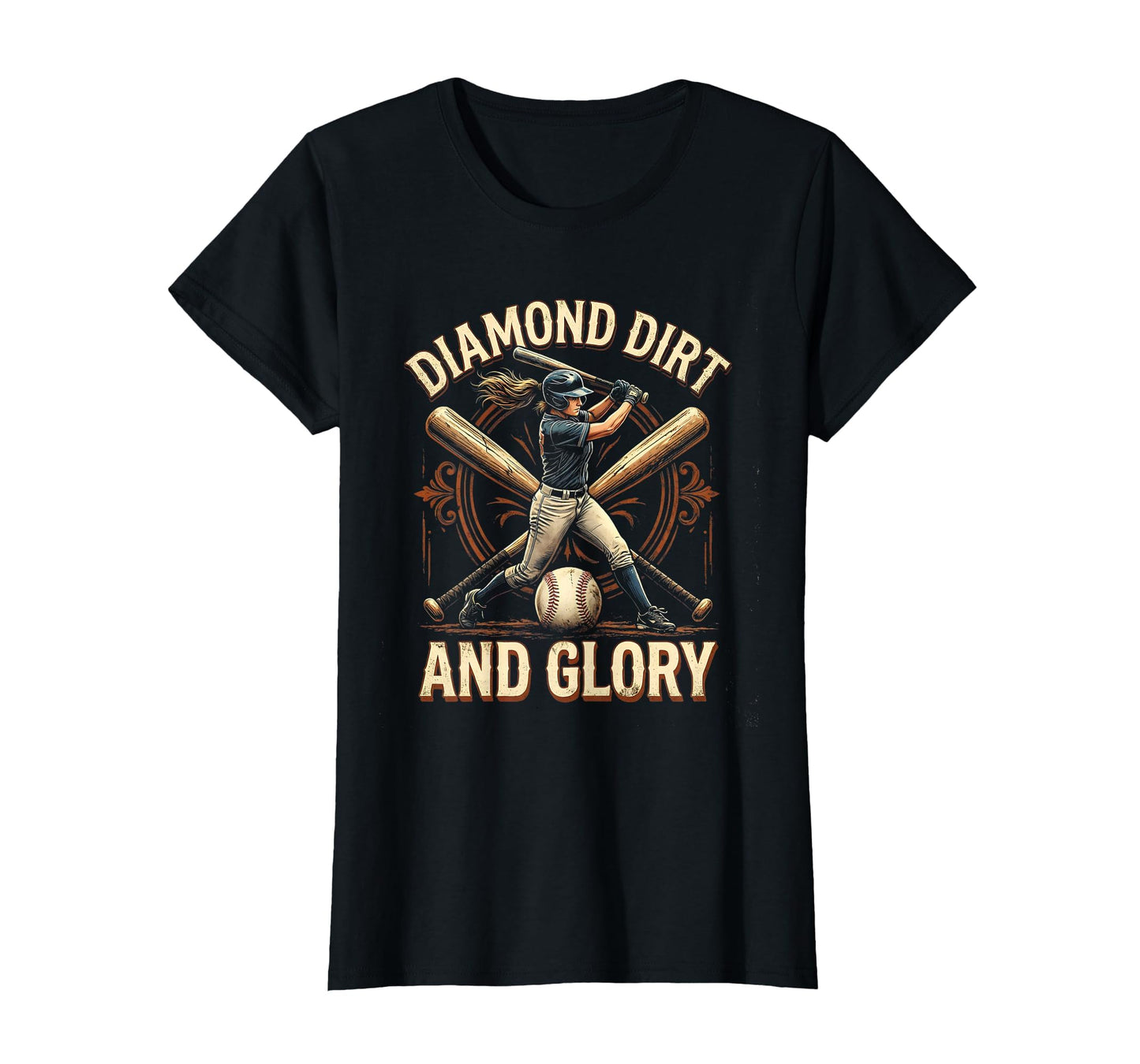 Diamond Dirt And Glory Womens Baseball T-Shirt - Fun Novelty Design Unisex - T-Shirt, Sweatshirt, Hoodie