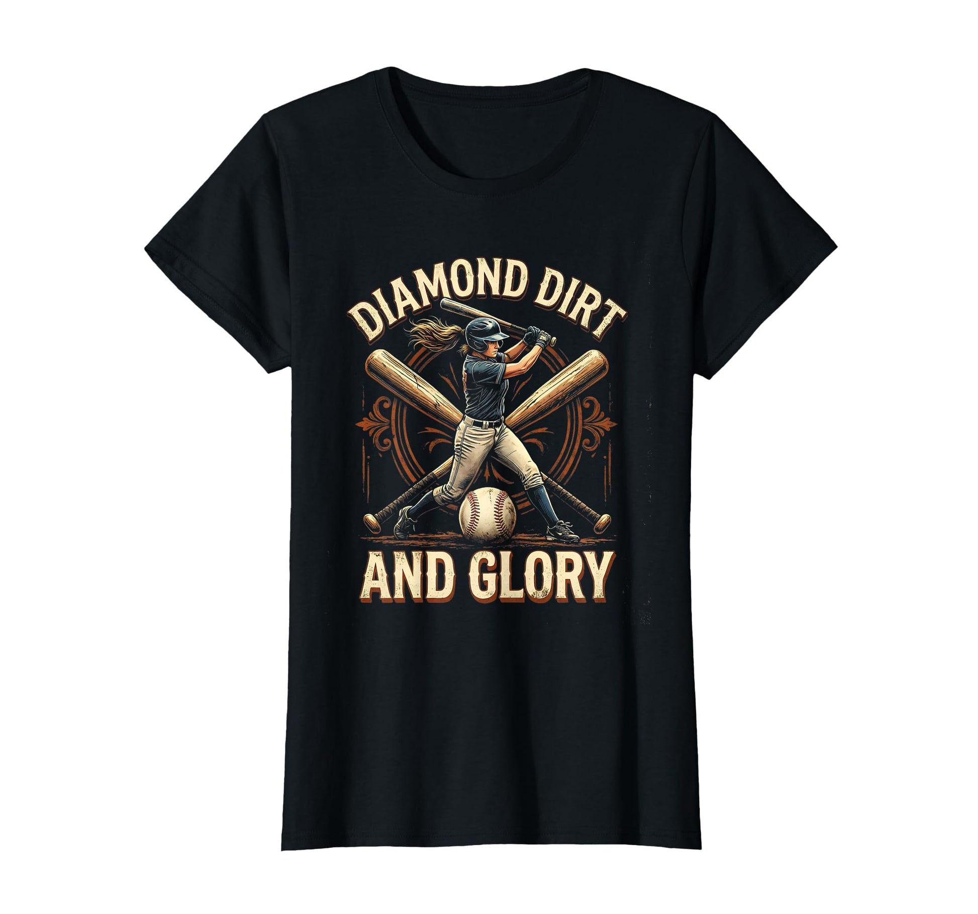 Diamond Dirt And Glory Womens Baseball T-Shirt - Fun Novelty Design Unisex - T-Shirt, Sweatshirt, Hoodie