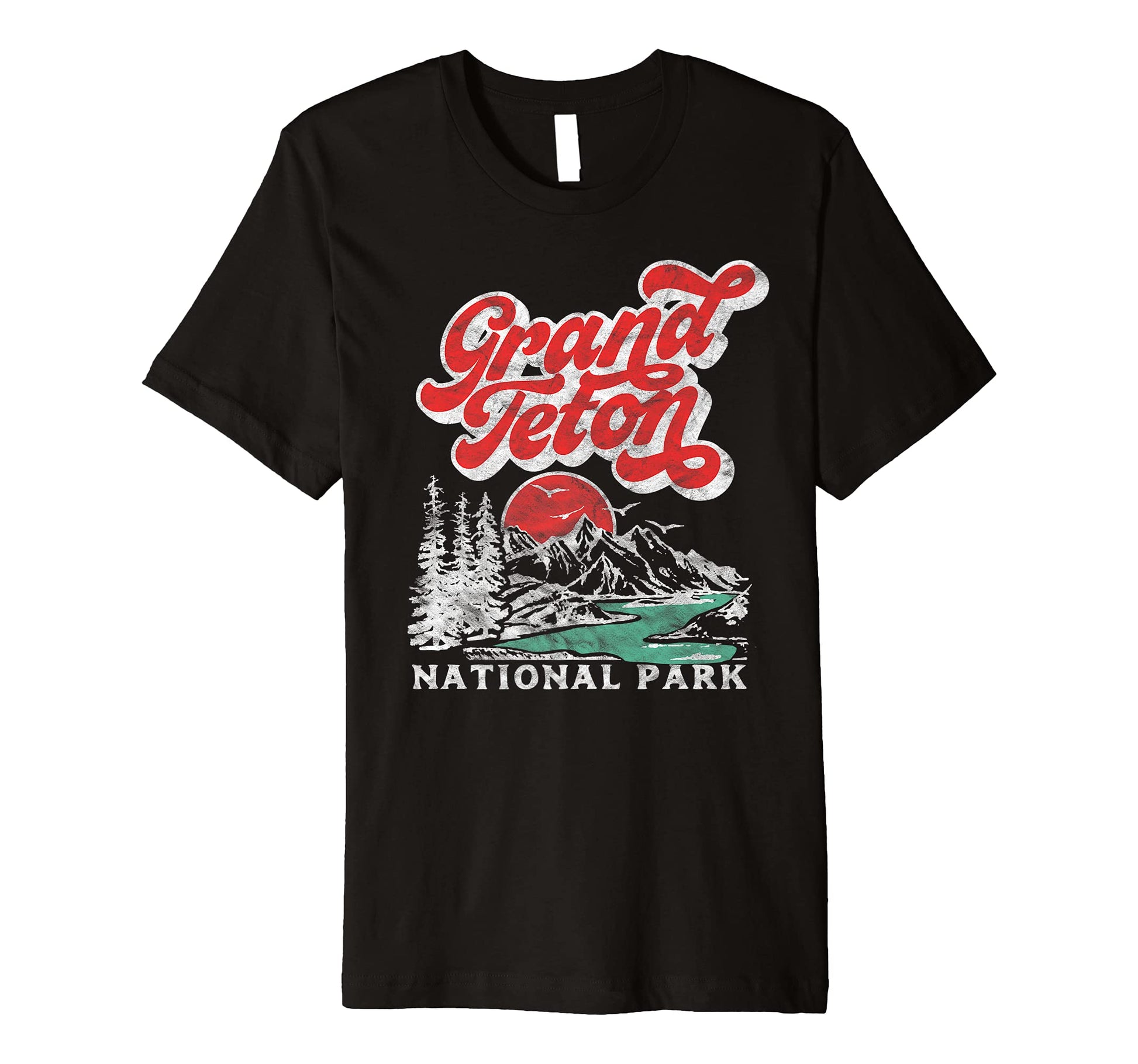 Grand Teton National Park 80S T-Shirt - Fun Novelty Design Unisex - T-Shirt, Sweatshirt, Hoodie