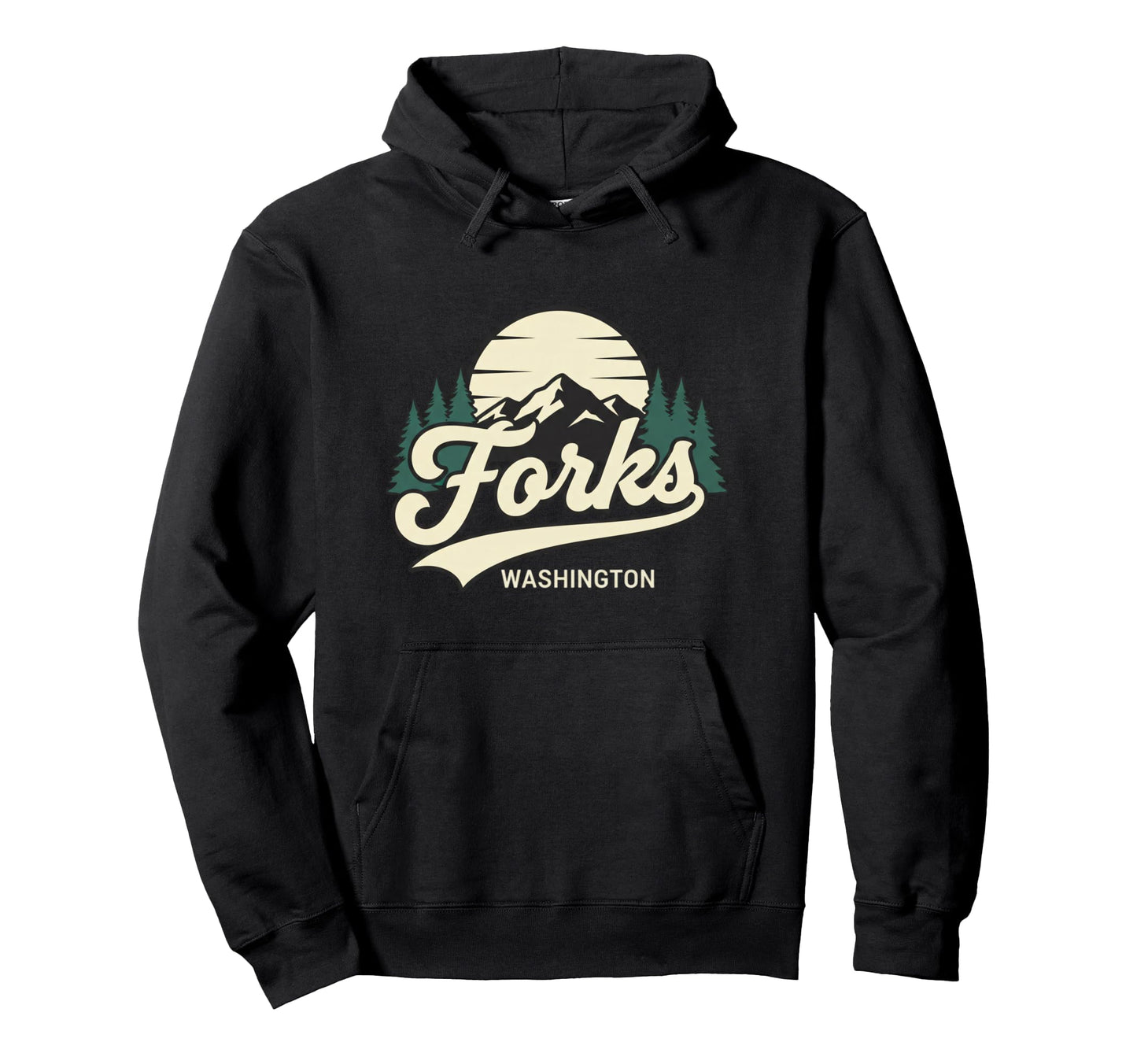 Forks Washington Mountain Town Travel Hoodie - Trendy Graphic Men Women - T-Shirt, Sweatshirt, Hoodie