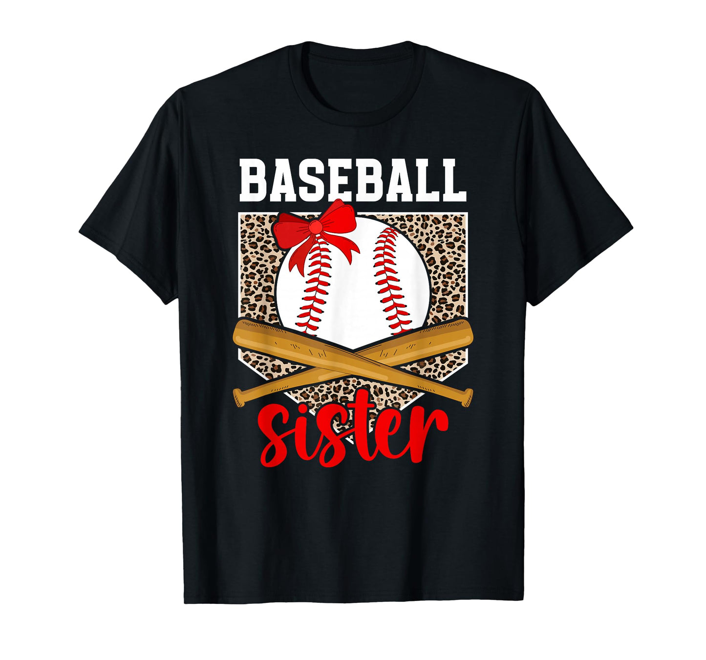 Baseball Sister Leopard Sister Baseball T-Shirt - Unique Graphic Men Women - T-Shirt, Sweatshirt, Hoodie