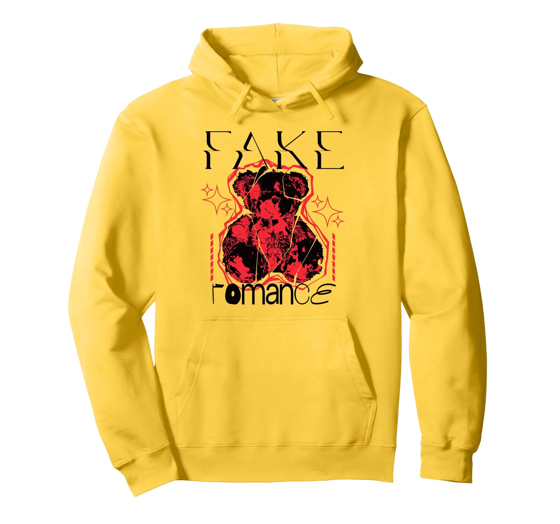 Y2K Fake Romance Bold Urban Graffiti Hoodie - Minimalist Print Unisex - T-Shirt, Sweatshirt, Hoodie
