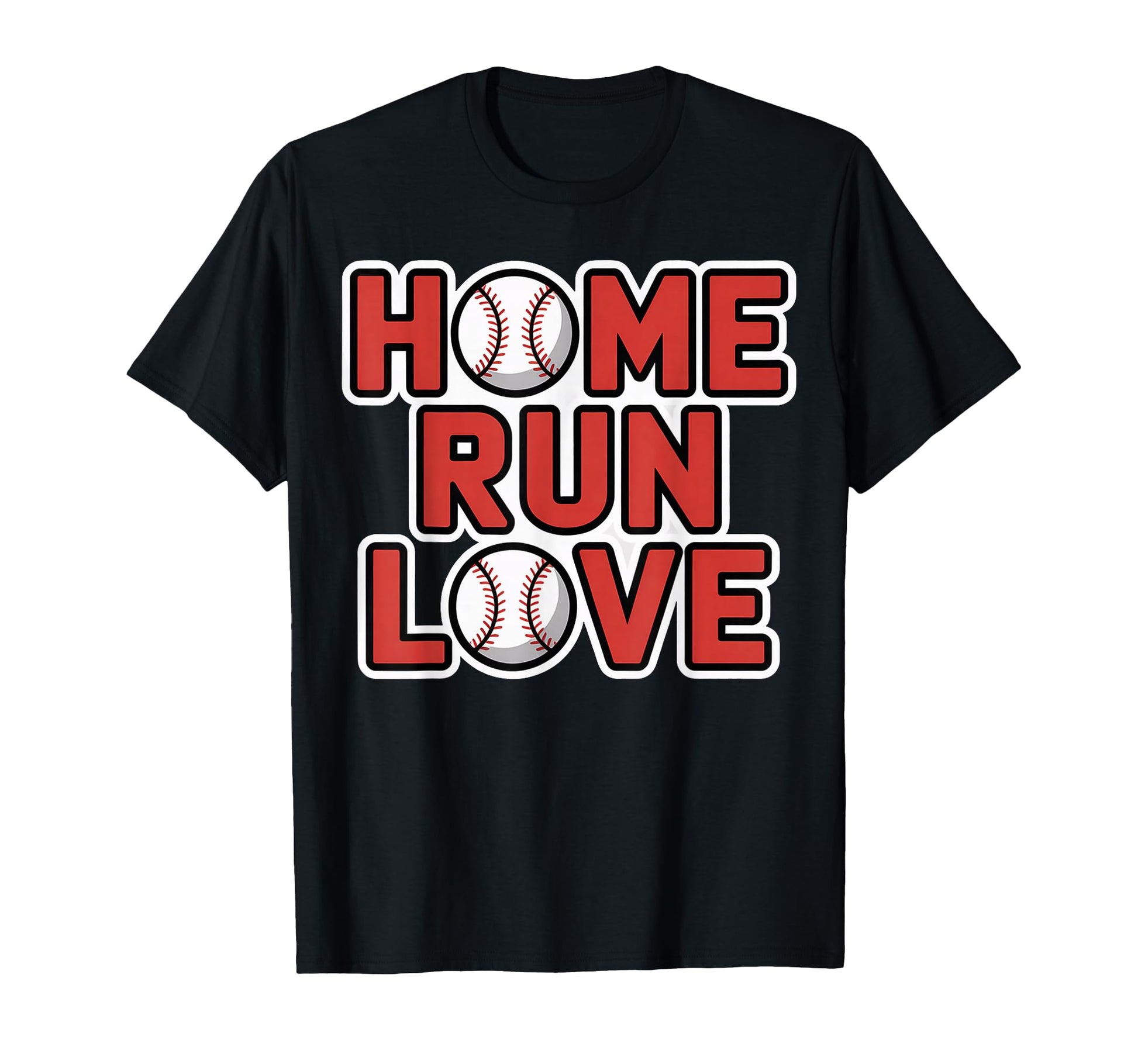Home Run Love Baseball Typography T-Shirt - Trendy Graphic for Adults - T-Shirt, Sweatshirt, Hoodie