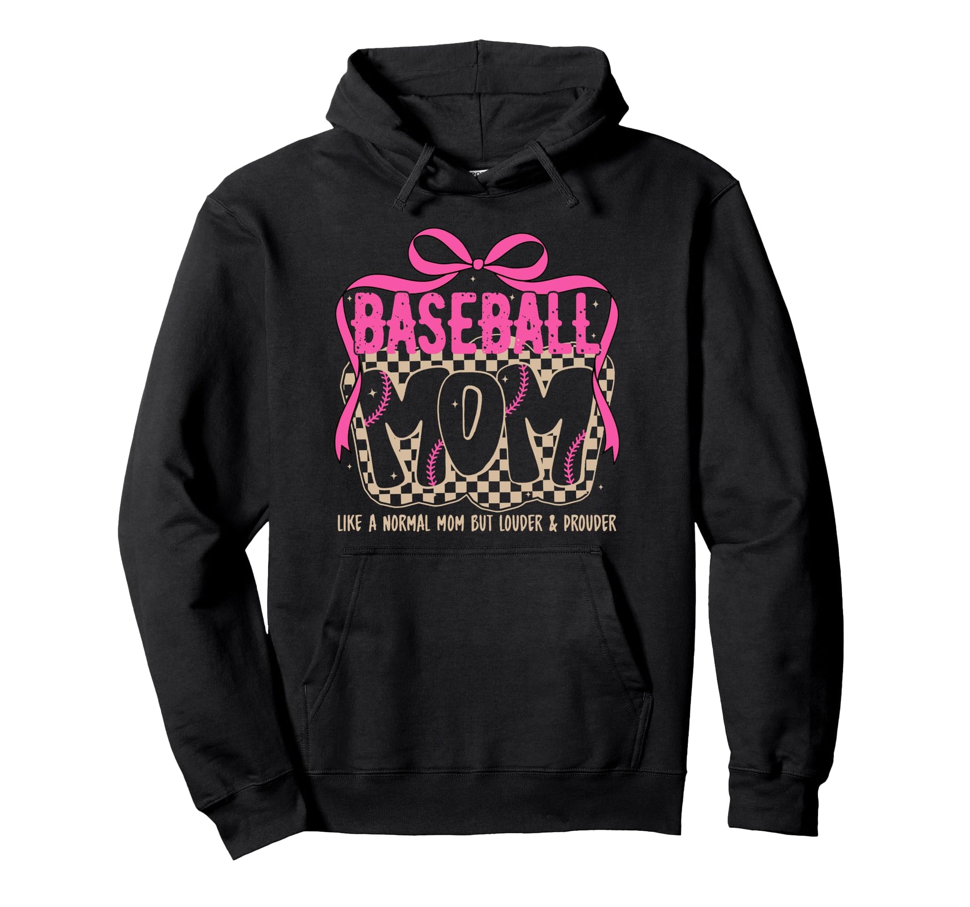Baseball Mom Like Normal Mom Coquette Bow Hoodie - Graphic Print Unisex - T-Shirt, Sweatshirt, Hoodie