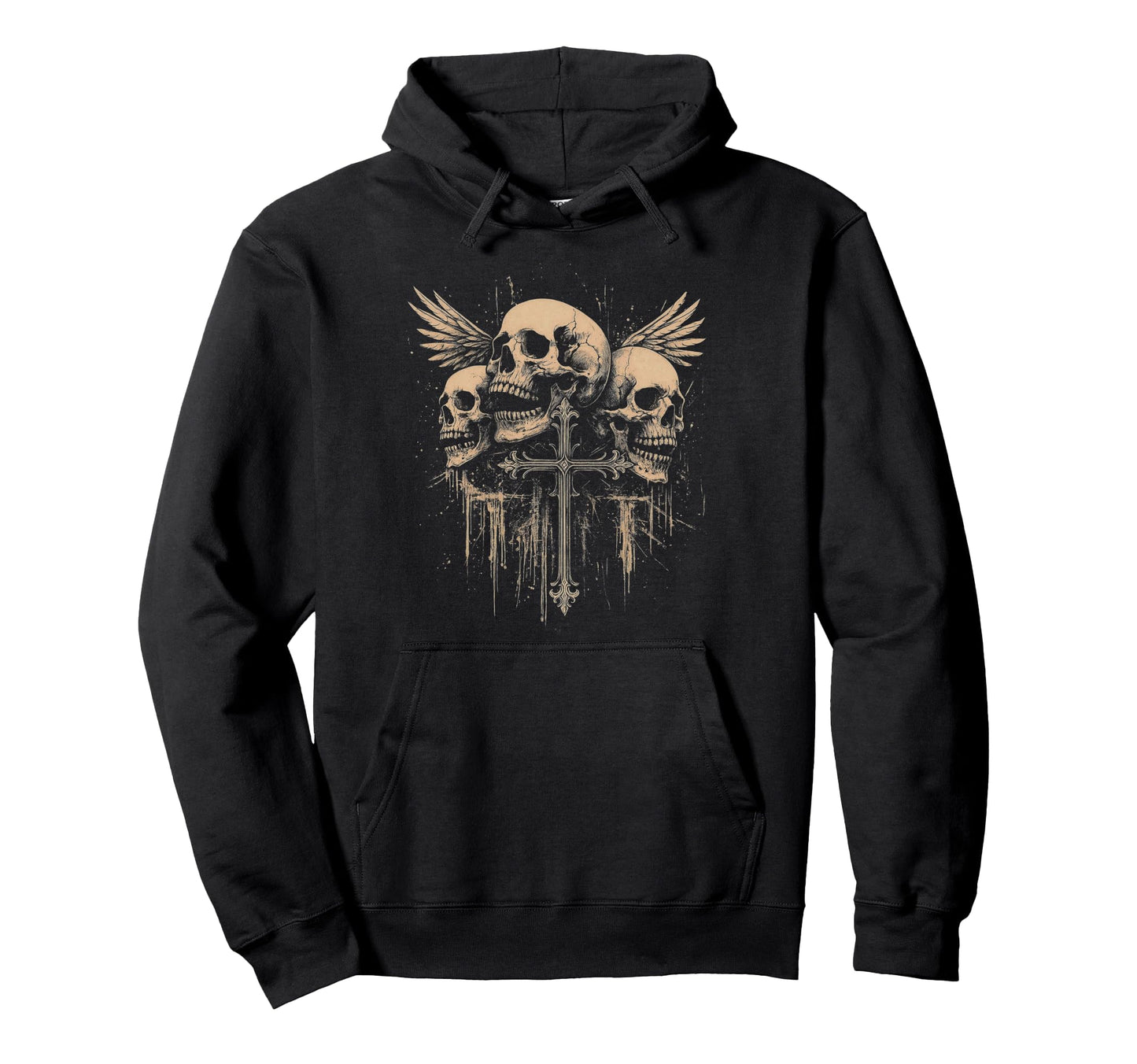 Cross Wings Y2K Alt Grunge Emo Aesthetic Hoodie - Graphic Print for Adults - T-Shirt, Sweatshirt, Hoodie