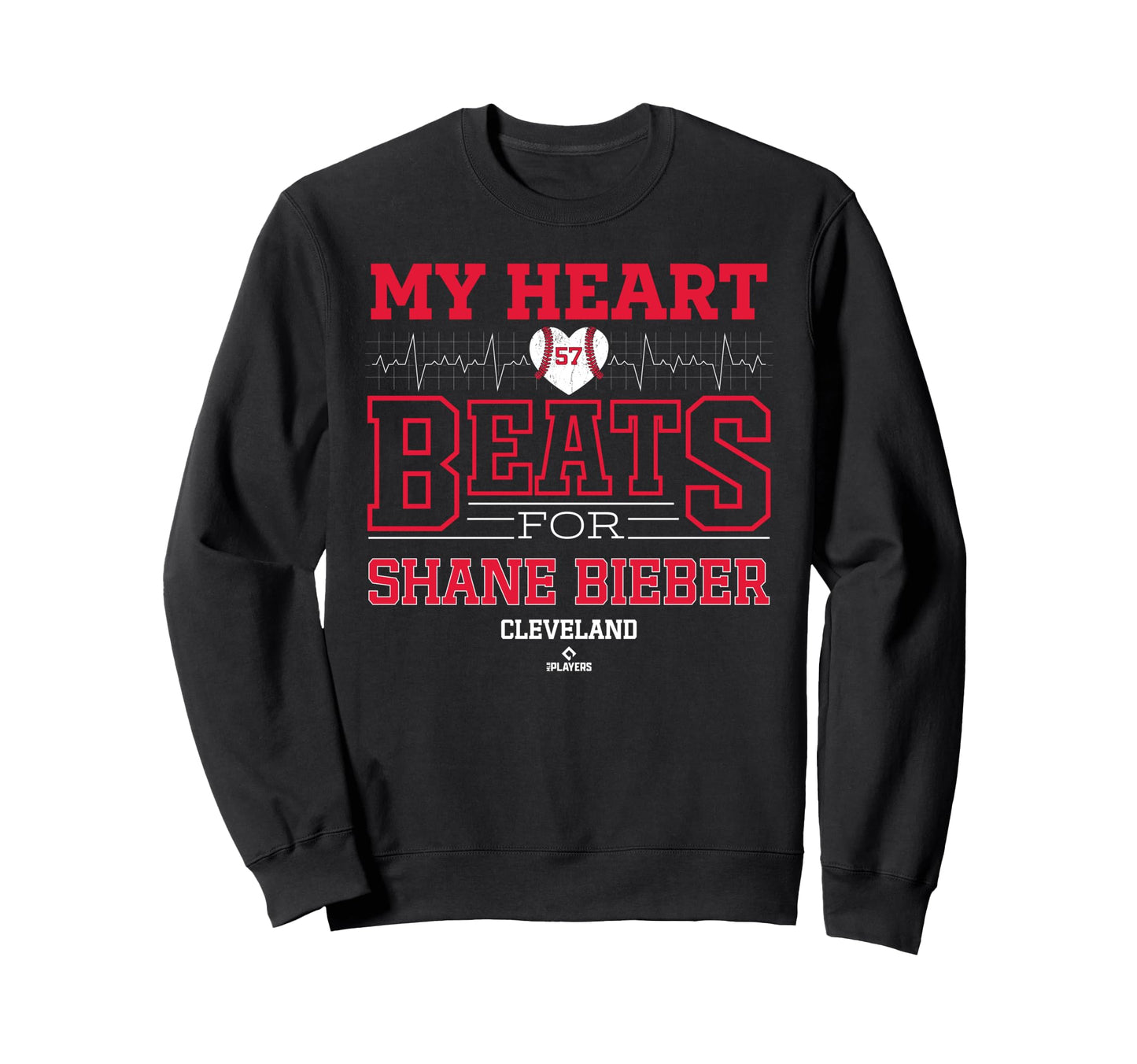 My Heart Beats Shane Bieber Cleveland Sweatshirt - Minimalist Print Unisex - T-Shirt, Sweatshirt, Hoodie