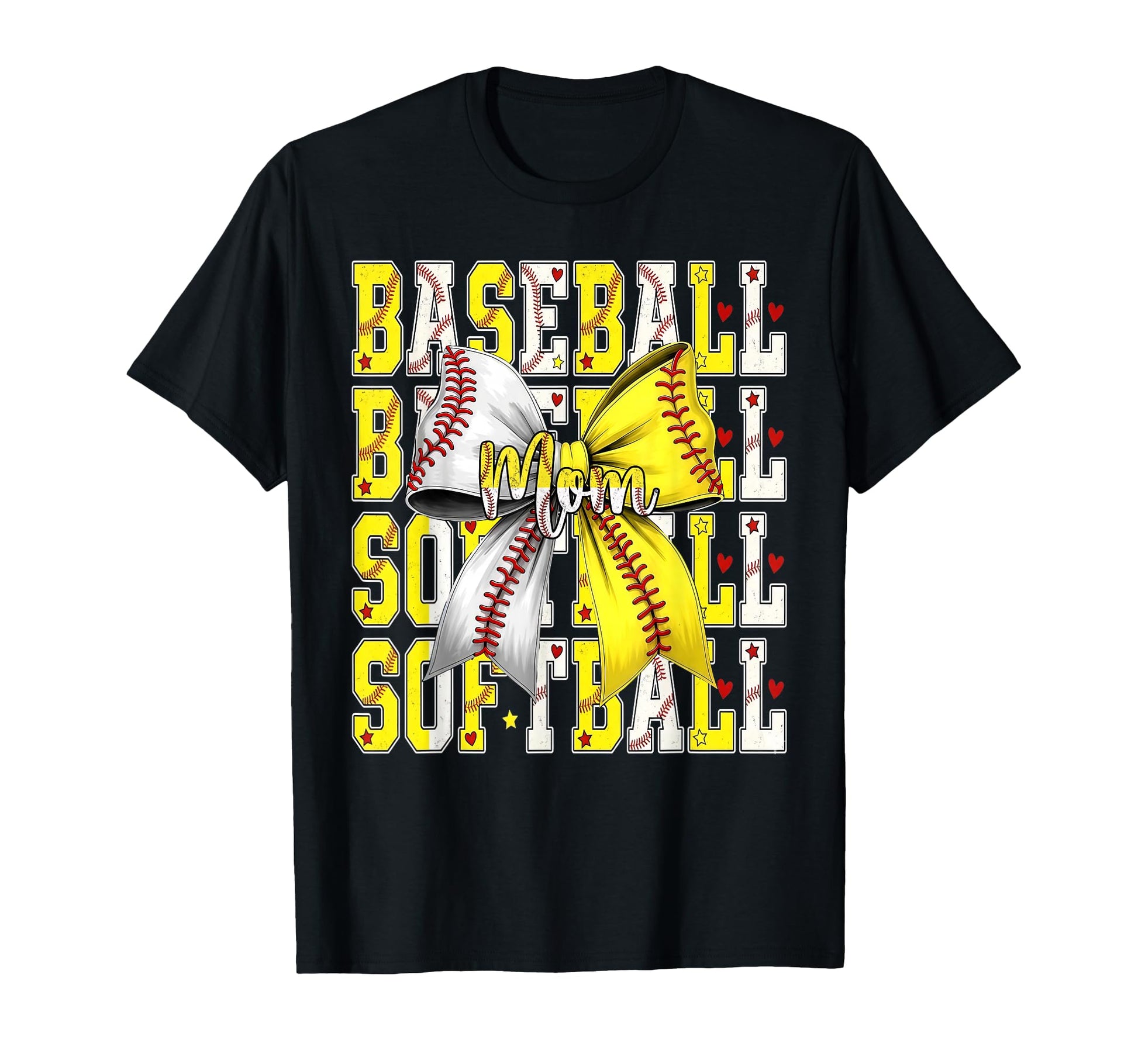 Baseball Softball Bow Coquette Mama T-Shirt - Fun Novelty Design Unisex - T-Shirt, Sweatshirt, Hoodie