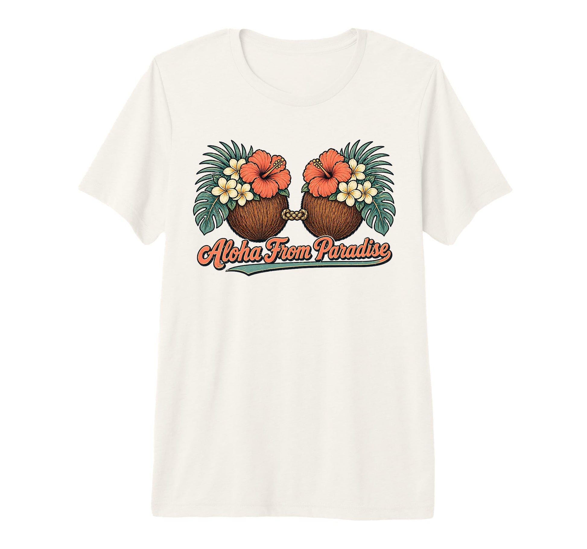 Aloha Paradise Coconut Bra Tropical T-Shirt - Novelty Apparel Men Women - T-Shirt, Sweatshirt, Hoodie