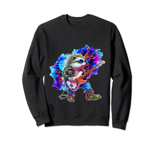 80S 90S Streetwear Rocker Hedgehog Sweatshirt - Novelty Apparel Men Women - T-Shirt, Sweatshirt, Hoodie