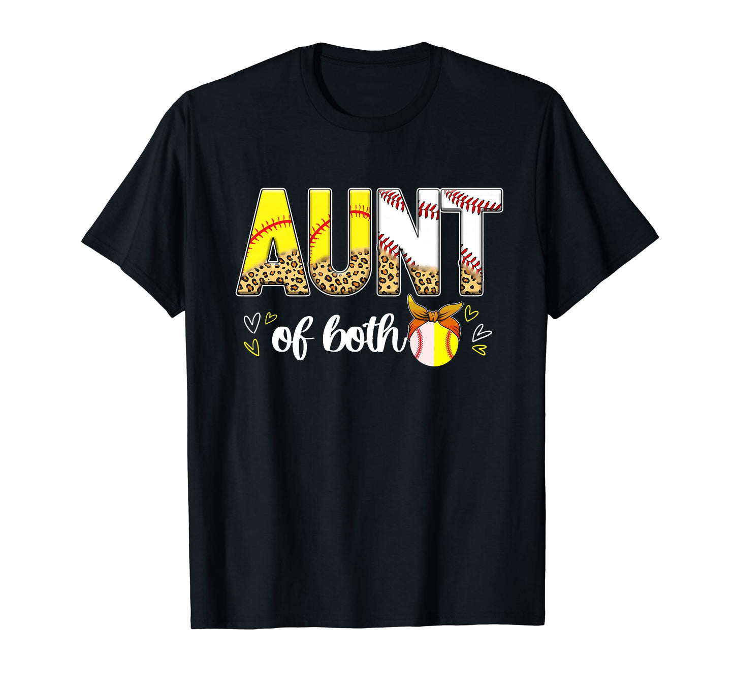 Aunt Both Leopard Baseball Softball T-Shirt - Aesthetic Graphic for Adults - T-Shirt, Sweatshirt, Hoodie